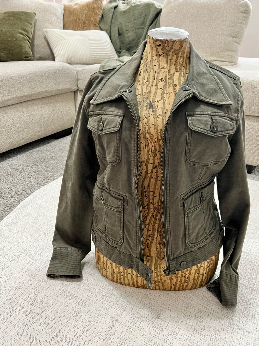 Lucky Brand Olive Green Utility Jacket Size M